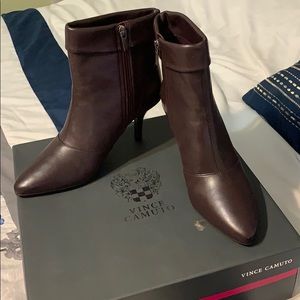 Mahogany red Leather Boots - Vince Camuto Size 8.5